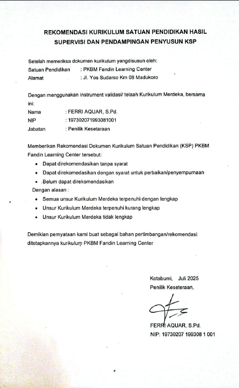 Kegiatan Kurikulum 1
